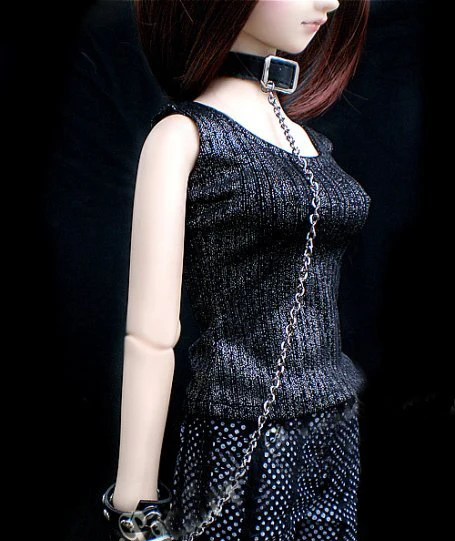 D01-P030 детская игрушка ручной работы 1/3 1/4 аксессуары для кукол BJD/SD кукла черный ошейник с браслетом Набор браслетов