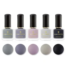 BORN PRETTY матовый лак для ногтей 6 мл Быстросохнущий черный лак для ногтей DIY маникюрный лак