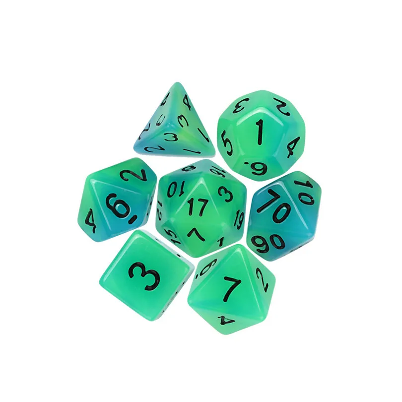 New 7pcs Creative Universe Dice Multi Side Acrylic Dice Game dungeons and dragons Polyhedral Dice set Game gift #3m11 (13)