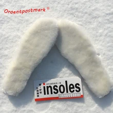 Natural Sheepskin Insoles Cashmere Thermal Shearling Snow Boots Shoe Pad Real Fur Wool Adult Children Winter