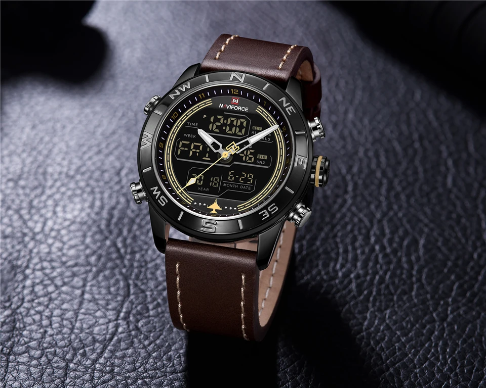 Мужские часы Топ бренд NAVIFORCE мужские модные спортивные часы мужские водонепроницаемые кварцевые цифровые светодиодные часы мужские военные наручные часы