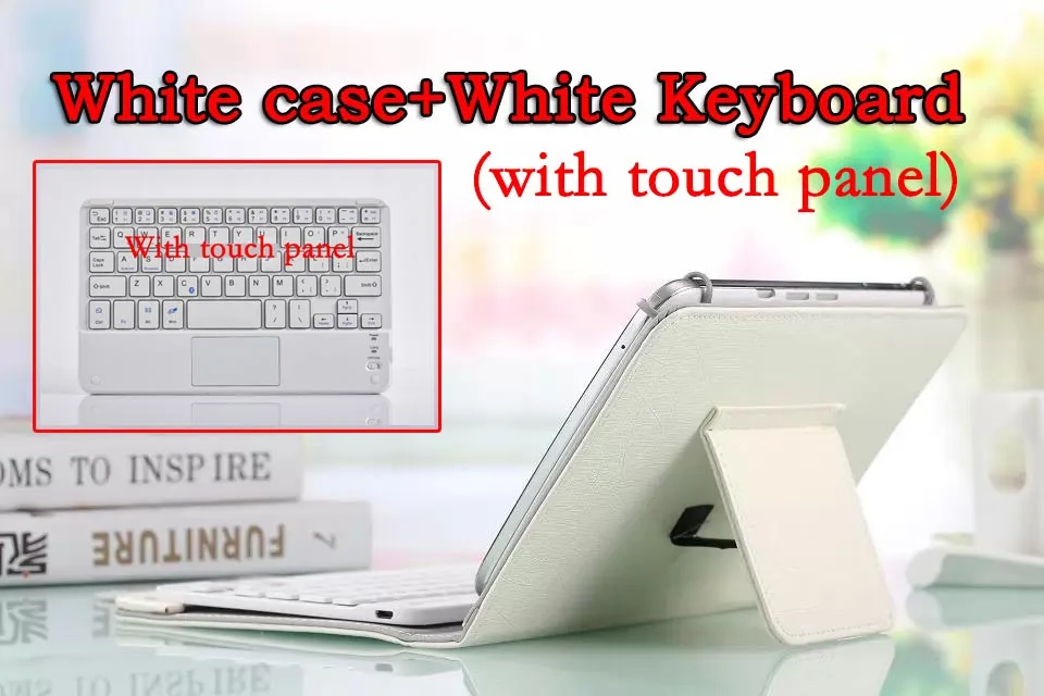 Универсальный Bluetooth клавиатура чехол для huawei M3 Lite 8 CPN-W09/AL00 8,0 дюймовый планшетный ПК, Bluetooth клавиатура с тачпадом для m3 - Цвет: White case White TKB