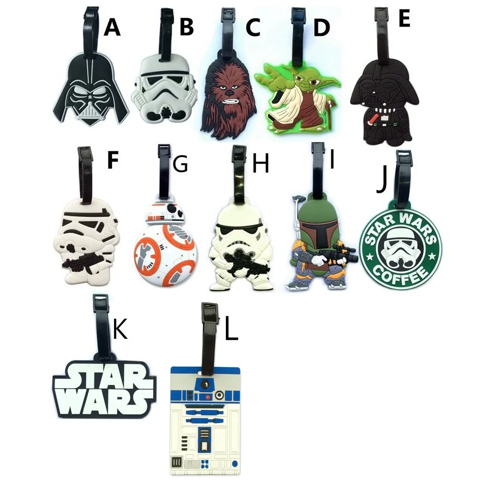 

Action Toy Figures Accessories Suitcase Luggage Tags Star Wars ID Address Holder BB-8 R2-D2 Luggage Label Silicone Identifier