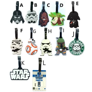 

Disney Star Wars luggage tap BB8 toys set Force Awaken BB-8 boba fett chewbacca Darth Vador clone Trooper Yoda bag decoration