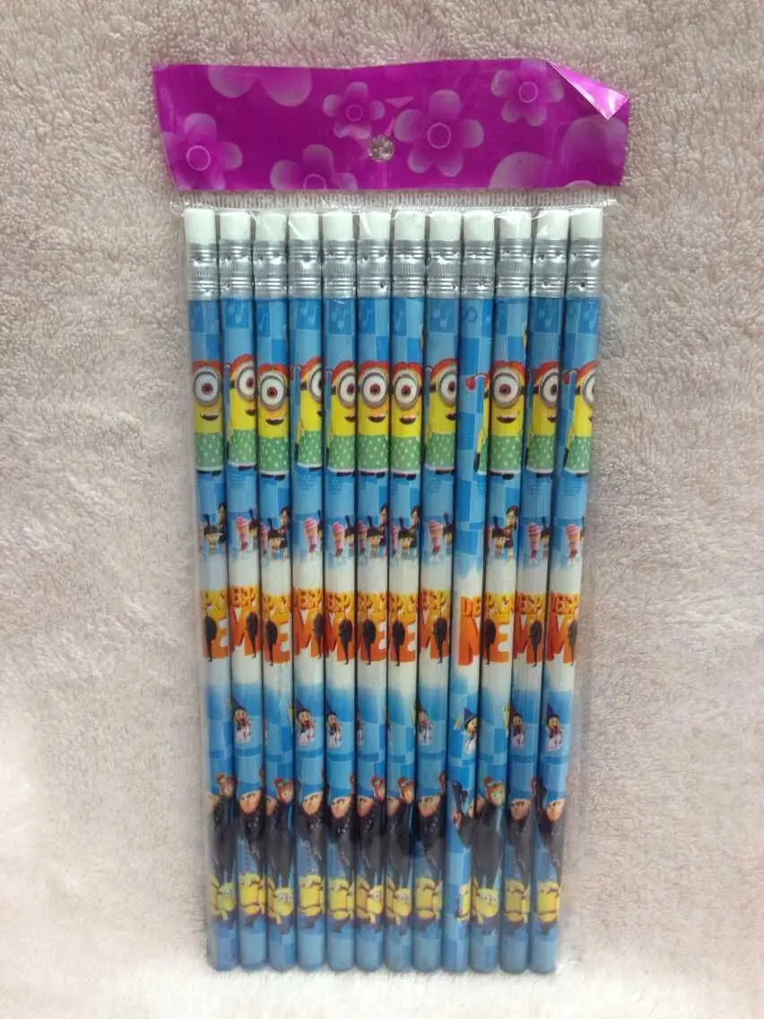Free shipping 12 Pcs Despicable me cartoon students pencil Stationery School supplies | Канцтовары для офиса и дома