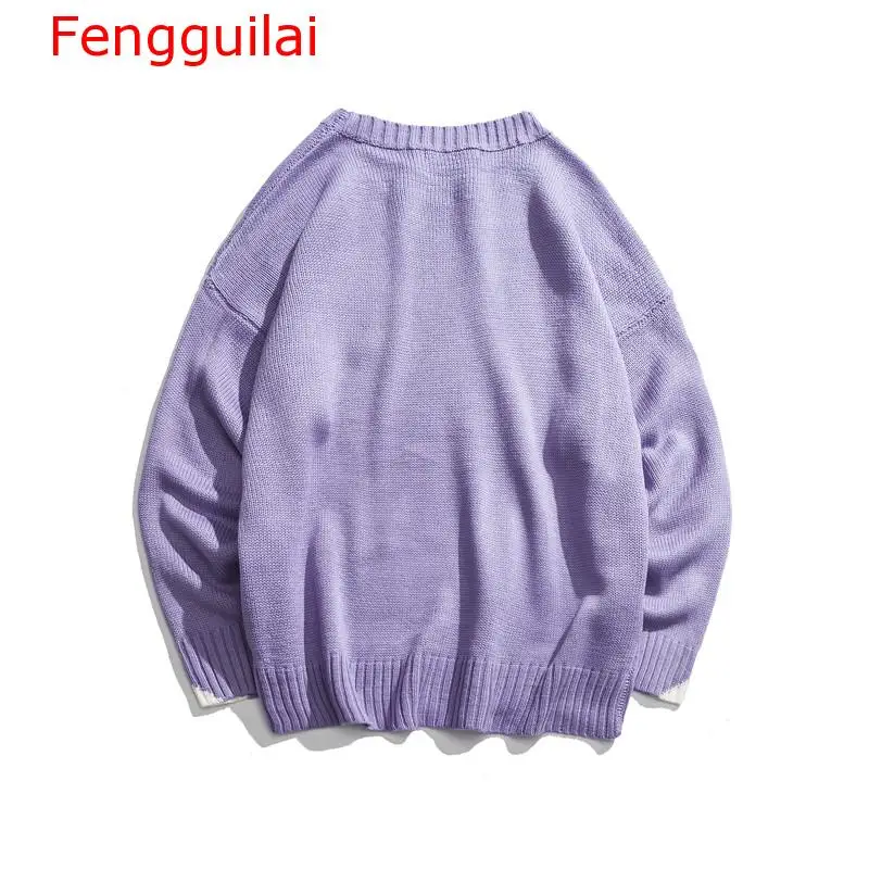 Fengguilai/Красивый пуловер с вышивкой из мультфильма, элегантный дизайн, мужской свитер, зимний свитер большого размера для мужчин, 3 цвета