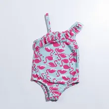 Купальник высокого качества с рисунком фламинго, цельный женский купальник для детей/детей, удобные купальники для пляжа, плавания
