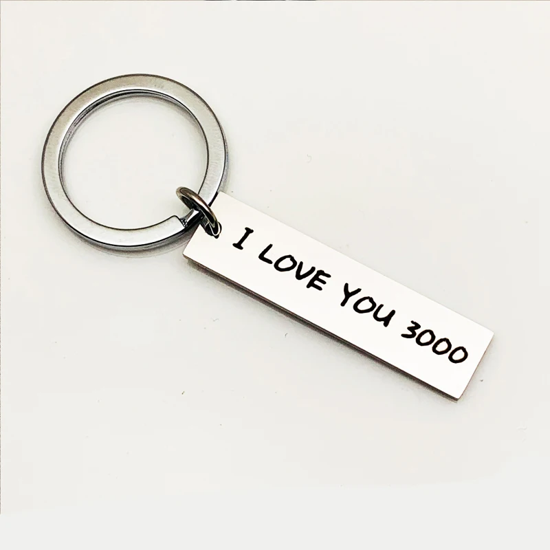 

I Love You 3000 Keychain I Love You Three Thousand Daddy Key Chains Gifts for Dad Family Stainless Steel Jewelry