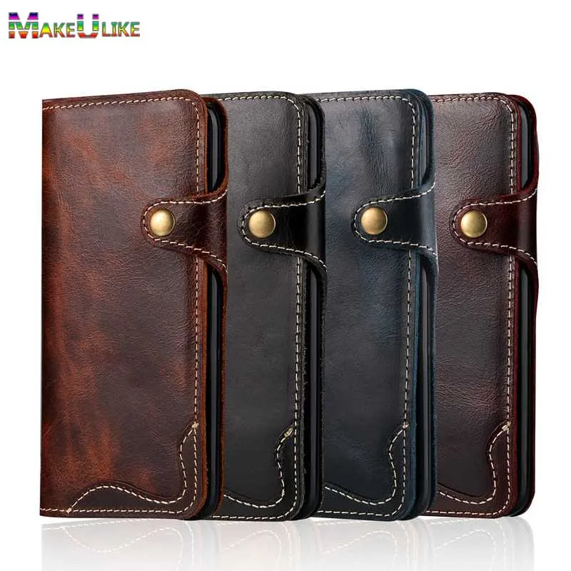 

Genuine Leather Wallet Case For iPhone 6 6S 7 8 Plus X XR XS Max Flip Cover Oil Grain Phone Bag Case For iPhone XR X XS Max 6 7