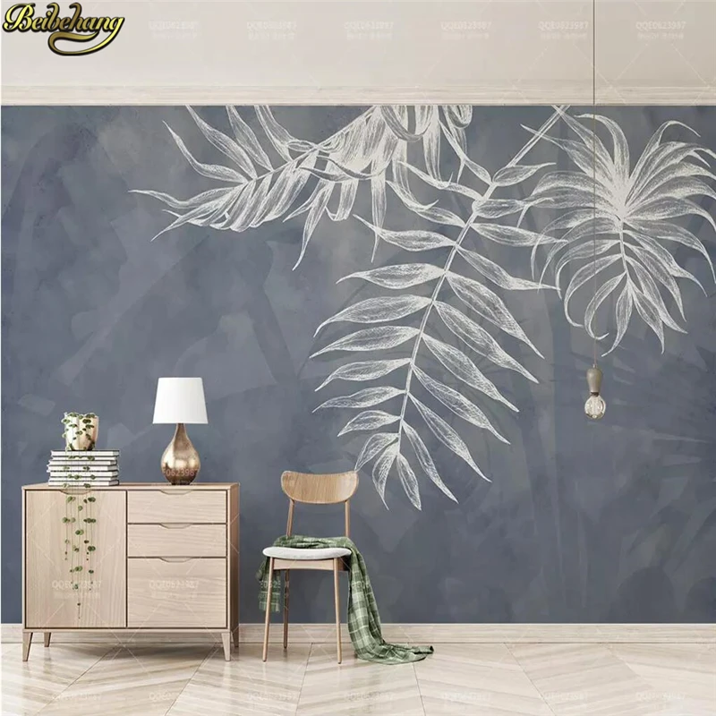 

beibehang custom Nordic leaves Landscape Photo Wallpaper for Living Room Backdrop Wall paper Mural Papel De Parede 3D Paisagem
