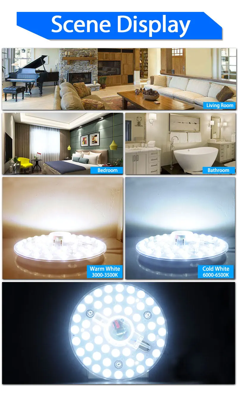 Magnet Easy Install AC220V 12W 18W 24W LED module ceiling Round Recessed Grid leds Downlight White led Spot Indoor Light