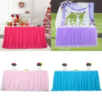 

Reusable Tulle Table Cloth Solid Color Outdoor Wedding Banquet Get-Together Home Decoration 2019 New 180 x 74cm Table Cloth Lot