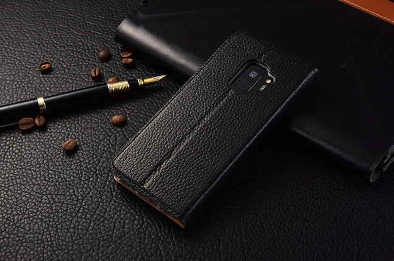 Для Samsung S9 Чехол Флип Натуральная кожа мягкий силиконовый Вернуться для Samsung Galaxy S9 крышка