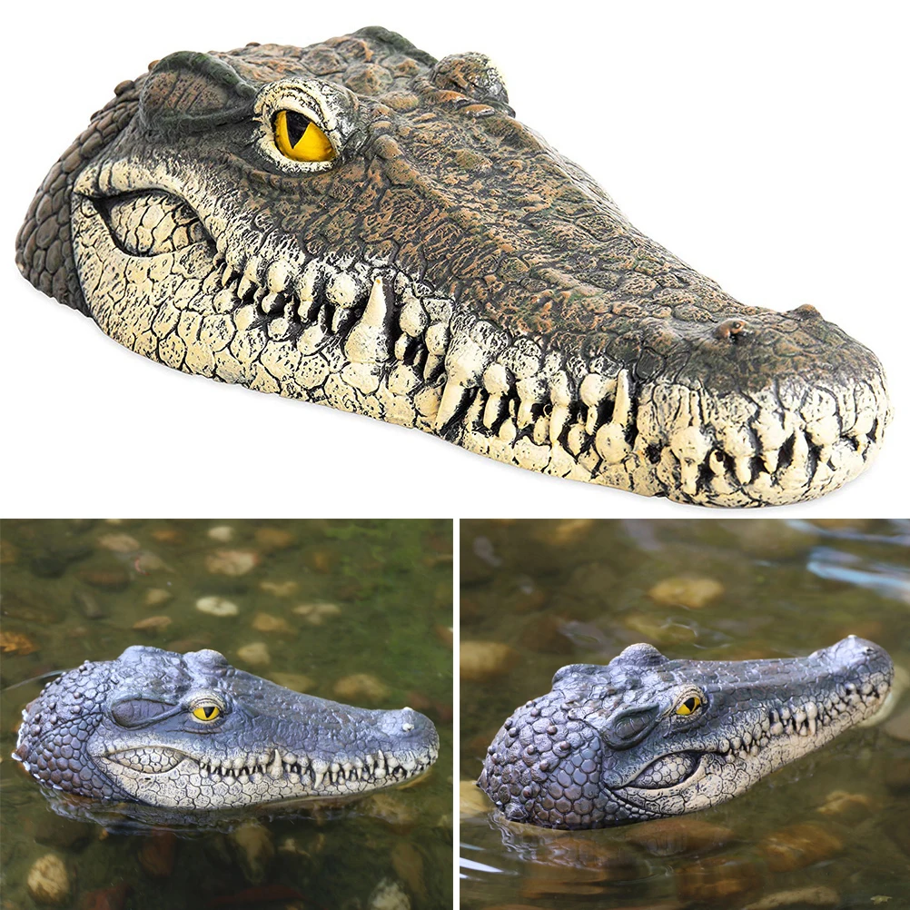 

Floating Crocodile Head Water Decoy Garden Pond Art Decor for Goose Predator Heron Duck Control