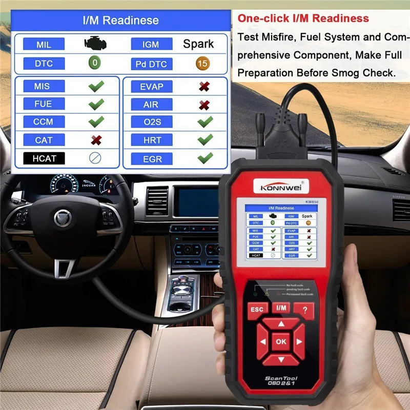 KONNWEI KW850 полный OBD2 автомобильный диагностический инструмент кВт 850 автоматический сканер OBDII PK AD310 NT301 обновление бесплатно на ПК с сенсорным экраном RU/UK/US Warehouse