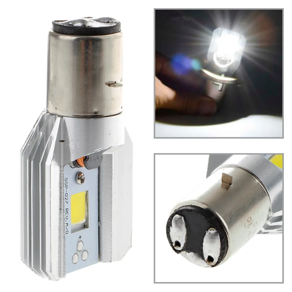 1x DC 6-80V 12W WL LED Moto rcycle передняя фара COB BA20D Ampoule moto-головного света | Автомобили и