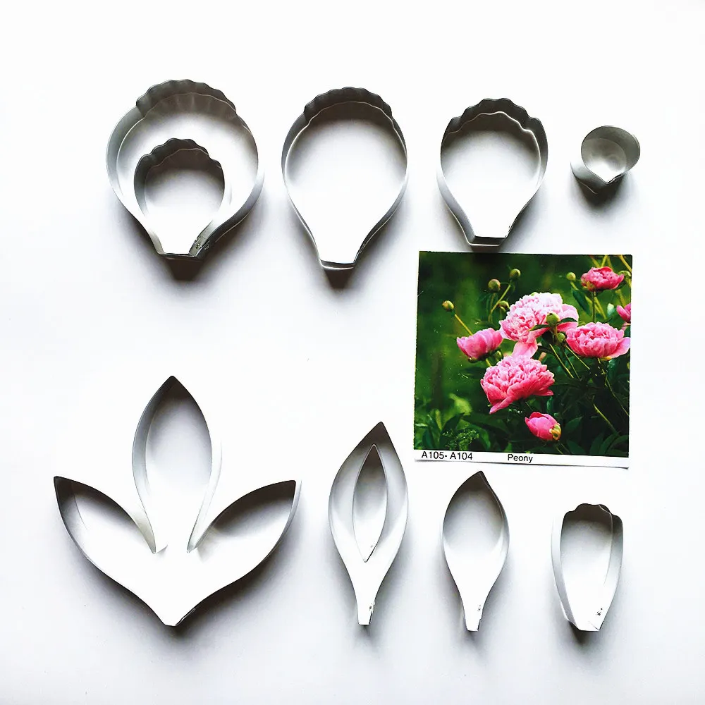 

Peony Petal and leaf ,fondant molds,Full Set Cutters, Sugarcraft cutters,flower cutter, Clay tools,Clay flower cutters