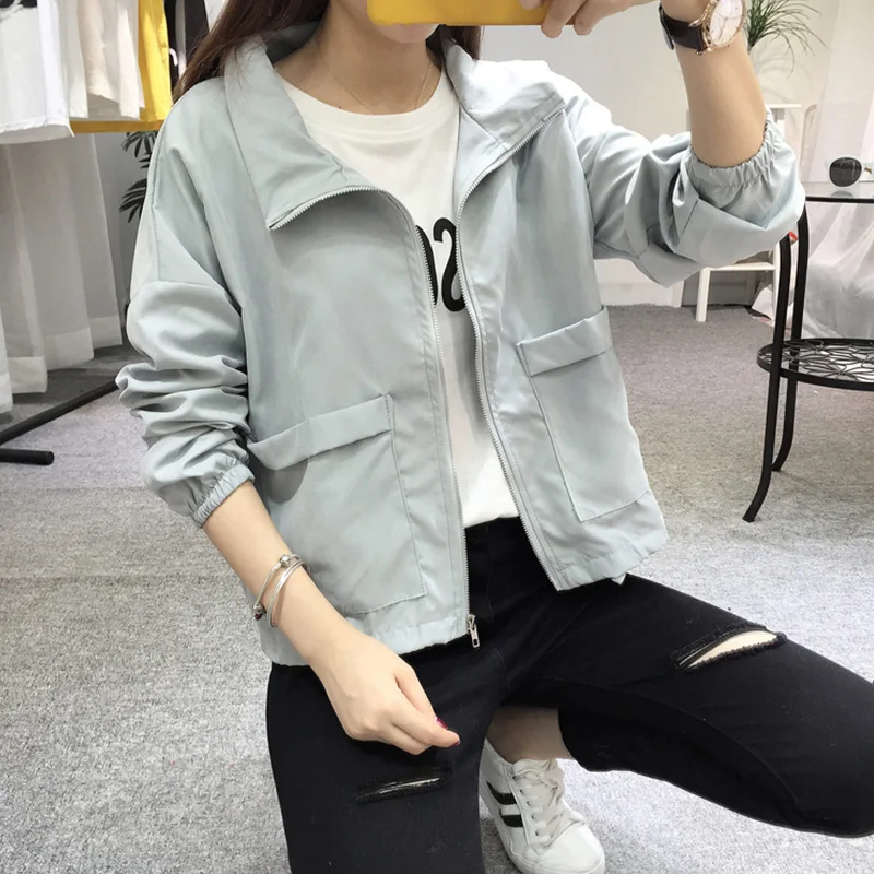 Women Jacket Basic Coat Spring Summer Newest Fashion Female Casual Long Sleeve Loose Solid Short Thin Jacket Outerwear Coat