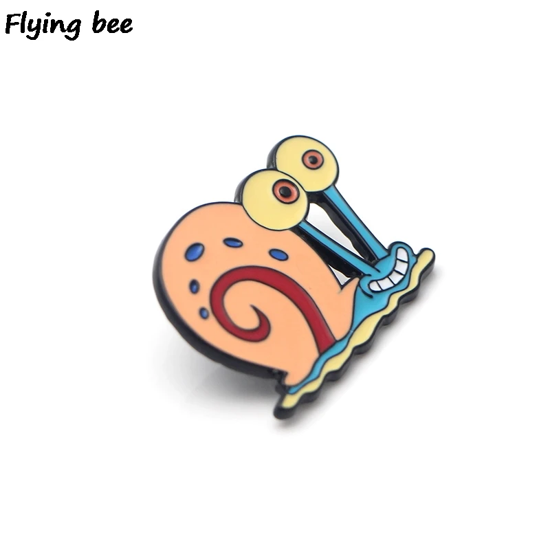 Flyingbee Kawaii Gary улитки Эмаль Булавка для одежды сумки значок для рюкзака Брошь Личность рубашка нагрудные булавки X0204