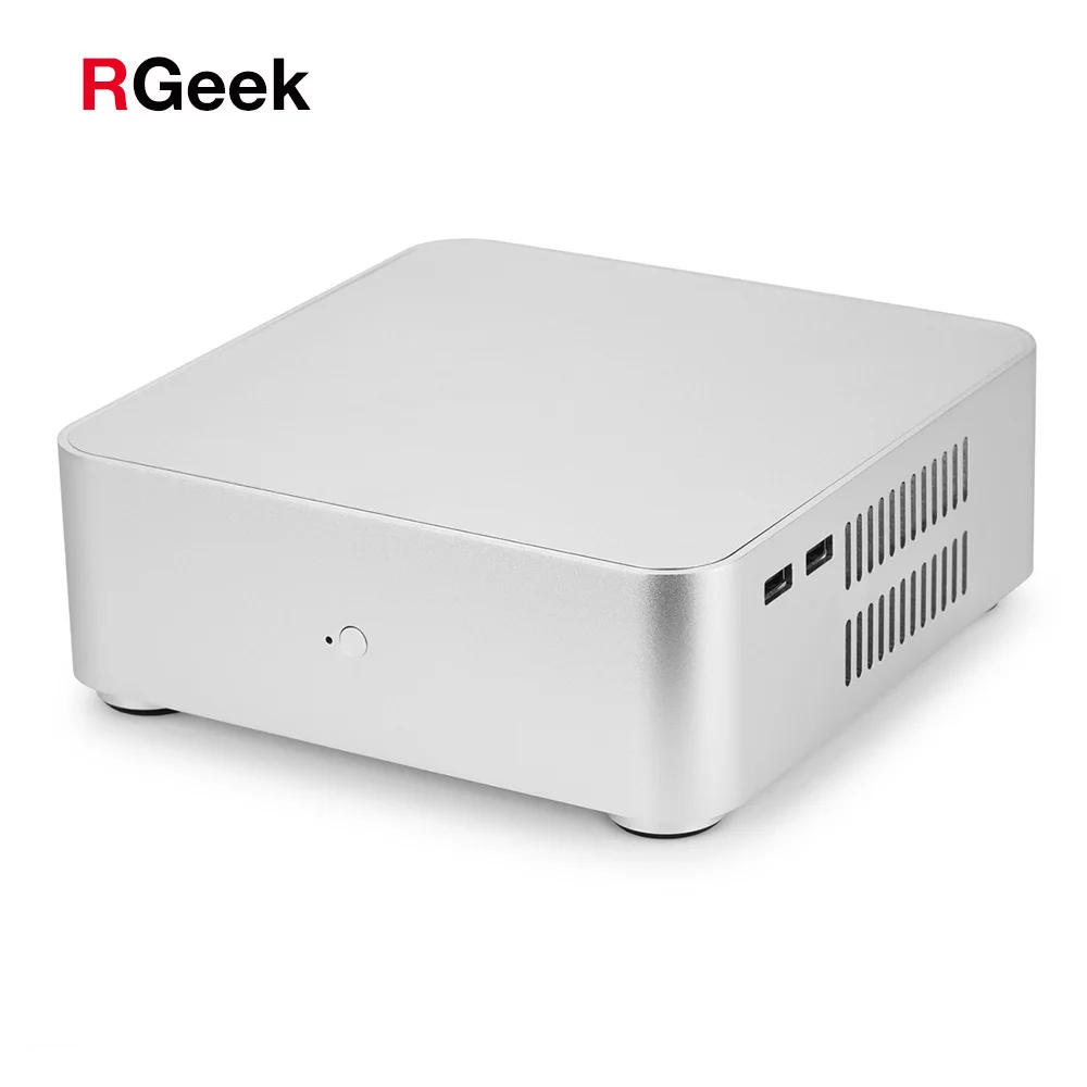 RGeek Алюминиевый мини HTPC Чехол черный серебристый Mini ITX чехол s компьютерный игровой ПК настольный чехол с питанием Pico PSU