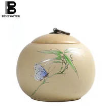 Винтажная грубая Керамическая пиала канистра креативные пасторальные контейнеры для чая керамический чайный набор кунг-фу для хранения продуктов специй запечатанные банки домашний декор