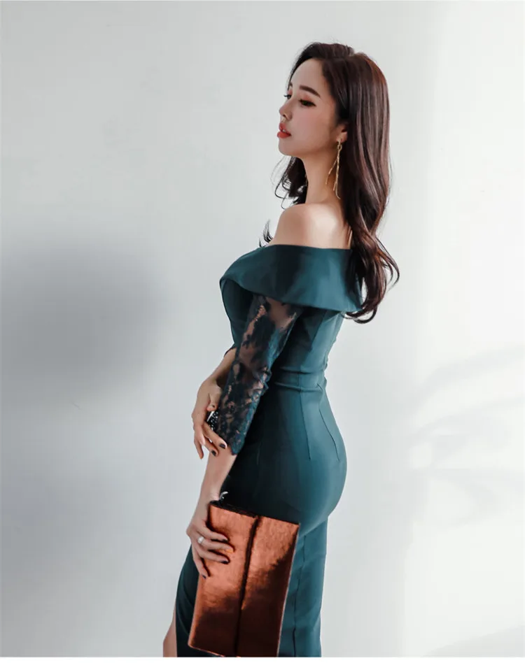 Большие размеры, полиэстер, Новое поступление, vestido de festa, платье, платье для женщин,,, элегантное кружевное платье с рукавом, однотонное