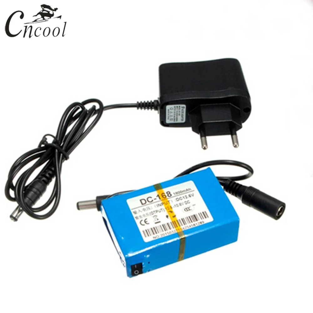 

Cncool DC12180 12V 1800MAH Rechargeable Portable Lithium-ion Battery DC 12V 1800mAh DC-168 With US/EU Plug Charger Drop shipping