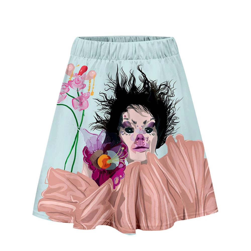 Bjork 2019 Новая Летняя женская юбка с 3D принтом модная уличная короткая горячая Распродажа юбок для девочек Повседневная модная летняя одежда