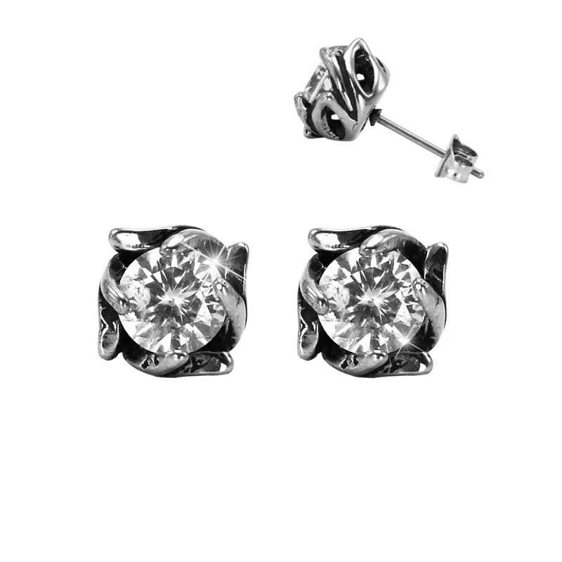 fashion men's stud earrings ear stud plug titanium stainless steel