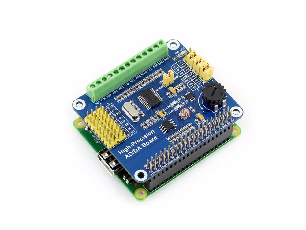 Raspberry Pi высокоточная AD/DA Плата расширения AD/DA добавить высокоточные AD/DA функции к Raspberry Pi 3 B/2 B/A+/B