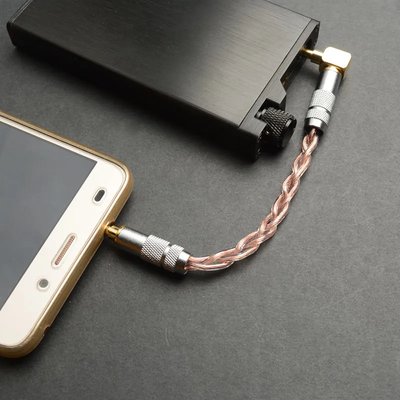 OKCSC Male to Male Audio Stereo Cable AUX Connection 3 5 mm jack For Headphone Amplifier L Type one side