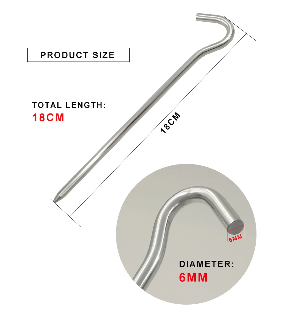 YOUGLE 10 шт./партия 18 см алюминиевые штыри для палаток, круглая палатка из сплава, серебристая палатка, колышки для походов, кемпинга, улицы, гвозди, аксессуары для палаток