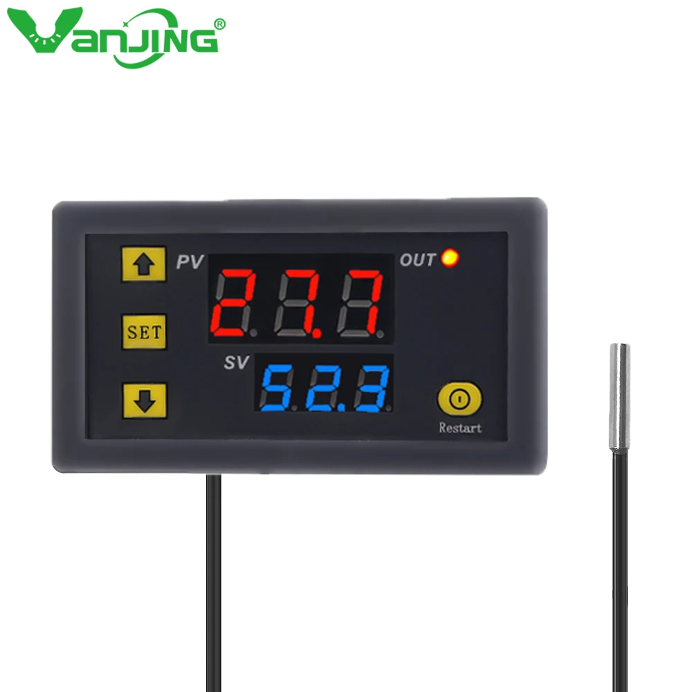 

W3230 DC12V 24V 110-220V AC Digital Temperature Controller Mini Thermostat Regulator With Heating and Cooling Mode Thermometer