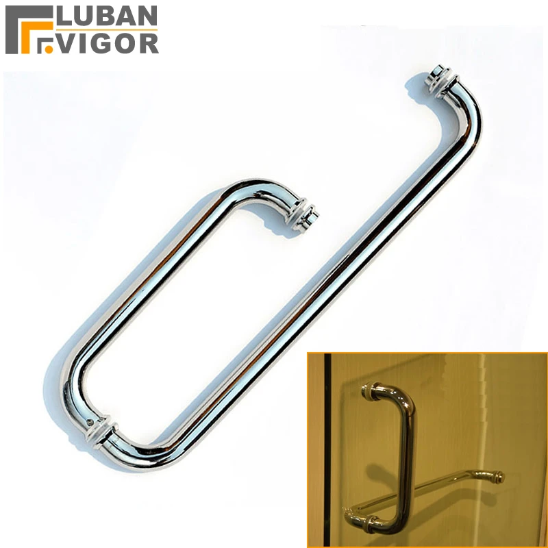 304 Stainless Steel Shower Door Handle, Bathroom Glass Doors Lshaped Handle,polished Processing
