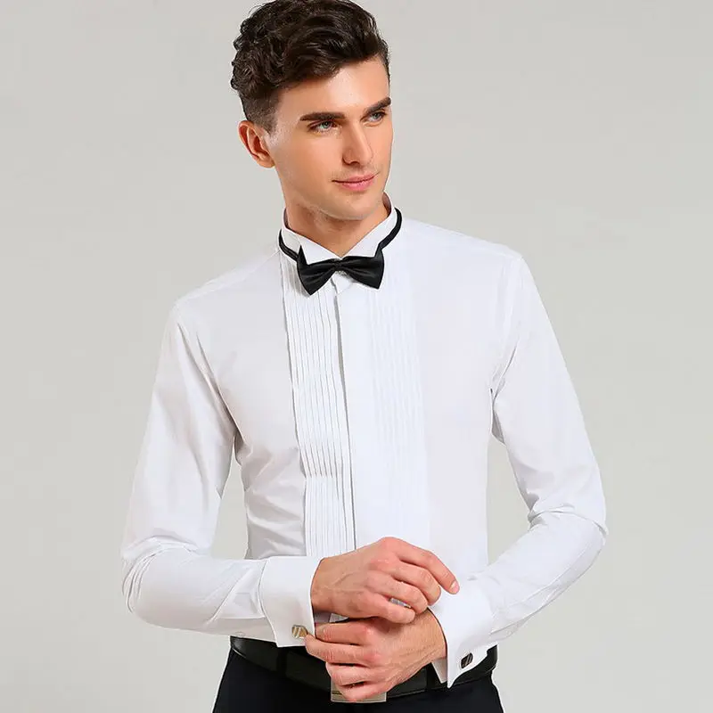 L98881 ORINERY,, французская манжета, свадебное платье, рубашка с запонками, высокое качество, крыло, воротник, Camisa Masculina, длинный рукав, мужская рубашка - Цвет: L98881