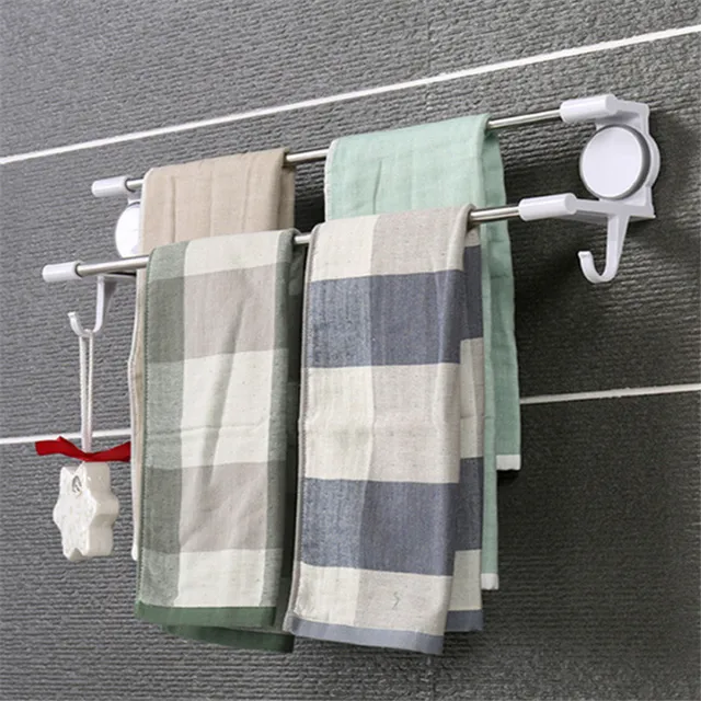 Mrosaa Bathroom Towel Holder Waterproof Double Stainless Steel Rod Mrosaa Bathroom Towel Holder Waterproof Double Stainless Steel Rod Ful Suction Cup Washcloth Rack Hanger