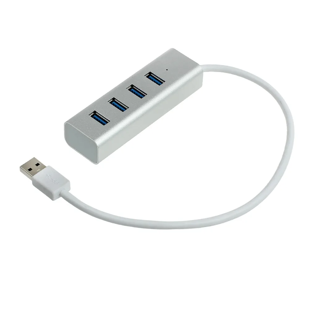Proster Алюминий сплав USB3.0 концентратор 5 Гбит/с супер Скорость 4 Порты usb-концентратор Портативный DC 5 V зарядки сплиттер для мульти-USB ПК