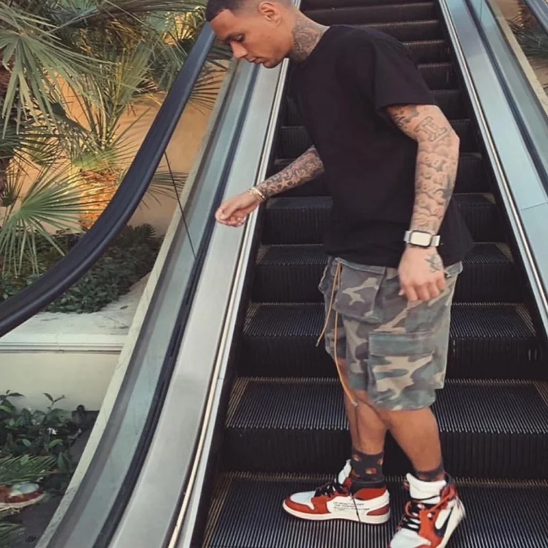 Гонконг ветер оснастки мужские летние tide Брендовые брюки камуфляжного цвета на каждый день Корейская версия тренда ins пять брюки