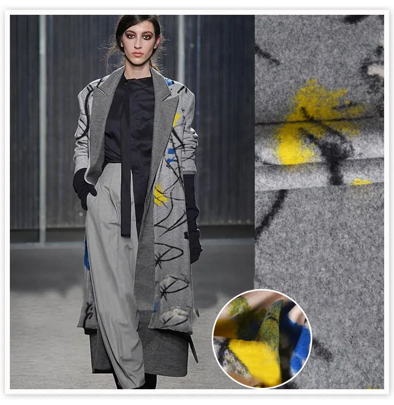 Американский Европейский стиль бежевый серый дизайнер жаккард шерсть ткань для пальто толстые шерстяные telas tecidos stoffen tissu SP4572