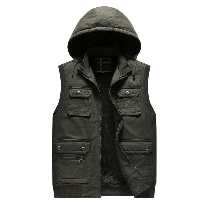 Мужская куртка без рукавов Veste Homme зимние повседневные пальто мужские с капюшоном с хлопковой подкладкой мужские жилеты мужские жилет c утеплителем