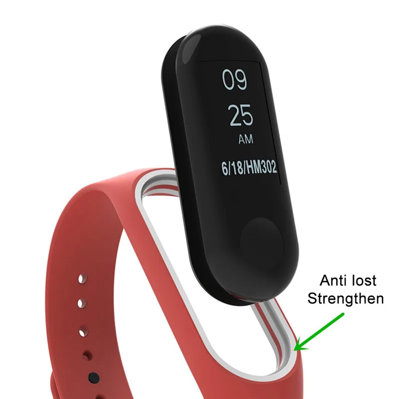 HANGRUI силиконовый ремешок для Xiaomi mi band 3 ремешок на запястье умный Браслет miband 2 Расширенный плюс ремешок mi band 3 двойной цветной браслет