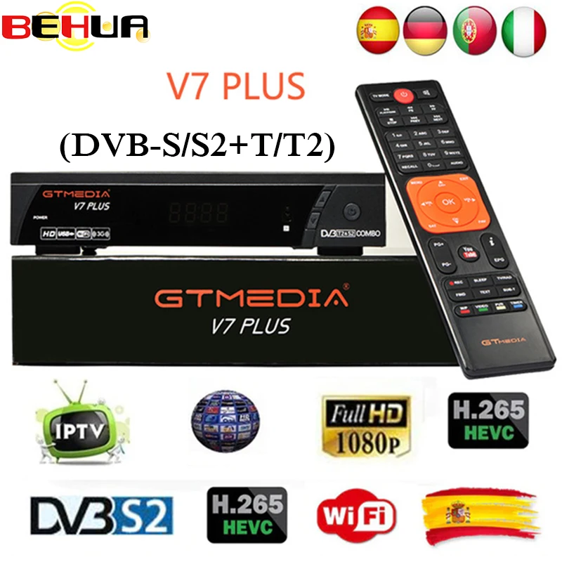 

New GTMEDIA V7 PLUS 1080P Full HD DVB-S/S2+T/T2 Support H.265 Newam Youtube USB Wifi VS FREE SAT PK V7 COMBO V8 Golden V8 Super
