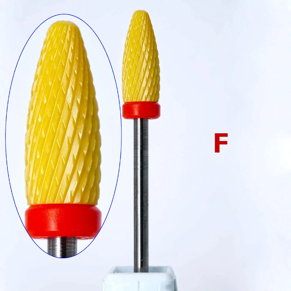 

Ceramic Flame Bit - Yellow Nail Bit Nail Art Salon Electric Drill Manicure Files Nail Art Tools