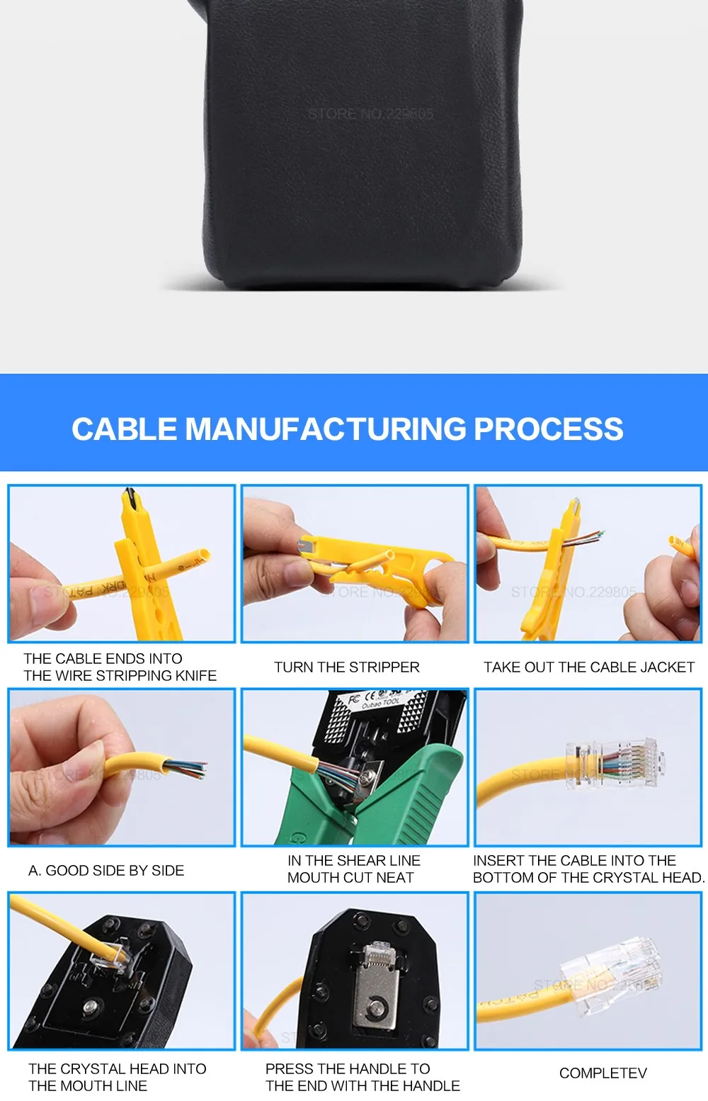 Профессиональный портативный RJ45 RJ12 CAT5 CAT5e портативный сетевой набор инструментов Utp кабельный тестер и плоскогубцы Обжимные Щипцы штекер зажим ПК
