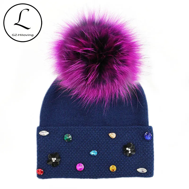ladies designer pom pom hat