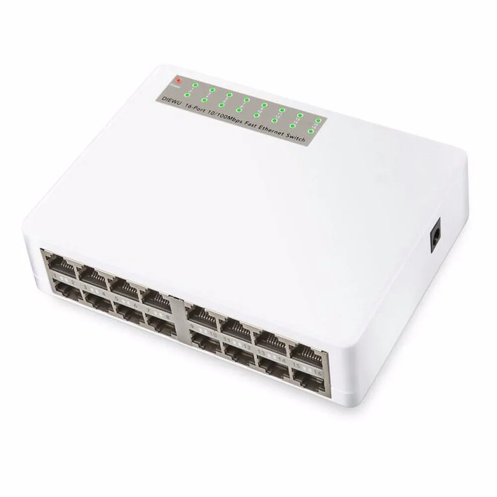 16 Порты Fast Ethernet LAN RJ45 Vlan 10/100 Мбит сетевой коммутатор концентратор Настольный ПК