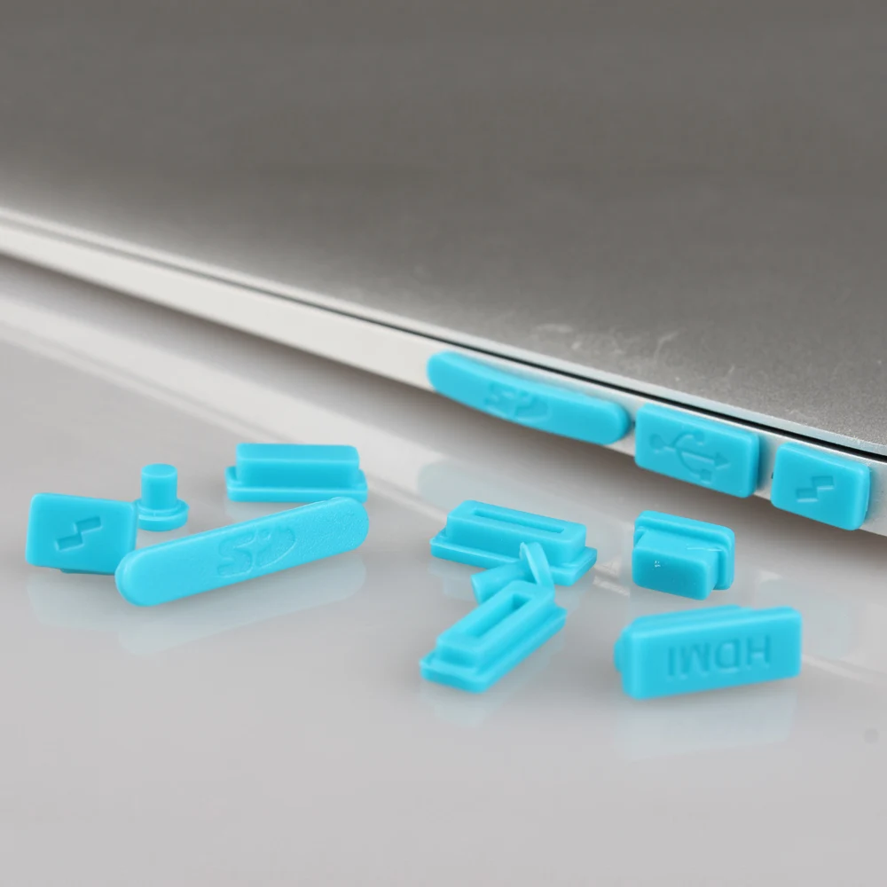 Силиконовые противопылевые заглушки защитный набор для Apple MacBook Pro 13 15 retina/Air 11 13 ноутбук Пылезащитная заглушка порты чехол Крышка - Цвет: Синий