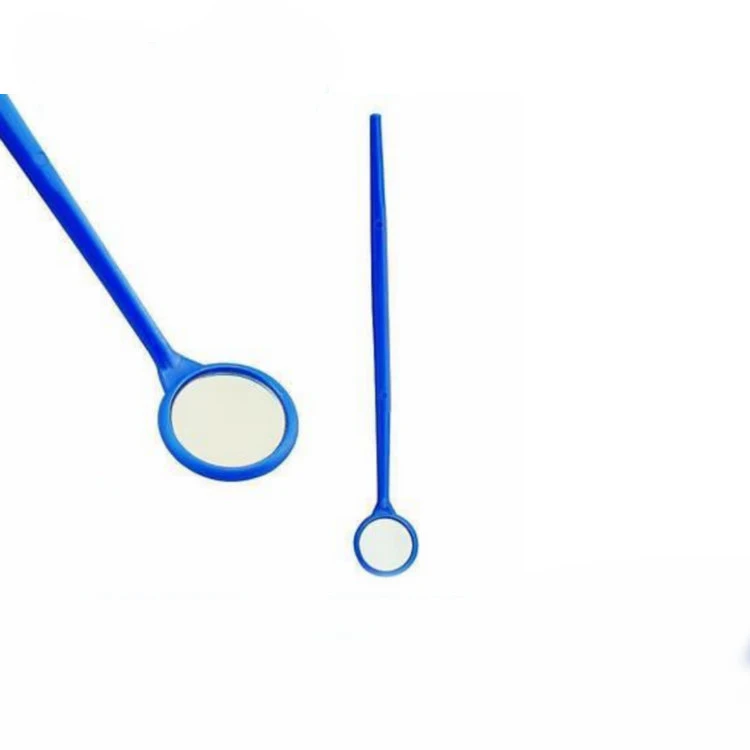 100 шт./компл. синие Стоматологические одноразовые для рта зеркала для обследования пластиковое зеркало инструмента
