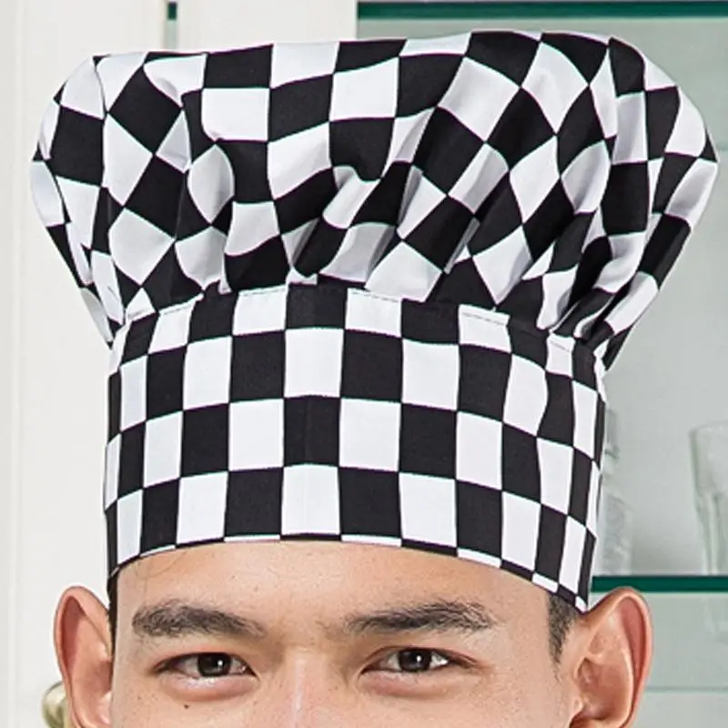 chef hat Шеф-повар Длинные рукава клетчатый комбинезон отель Услуги общего осенью и зимой для шеф-повара Рабочая Рубашка J092 - Цвет: chef hat