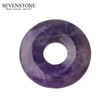 SEVENSTONE натуральный камень 40 мм кварц Пряжка пончик монета рейки исцеляющий кулон ожерелье подвески для мужчин Исцеление подвеска Рэйки для женщин